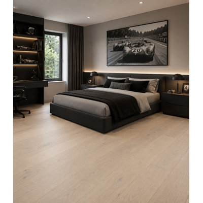 Chêne blanc européen Windsor 3/4 po x 7-1 / 2 po x 2 pi 9 po avec couche supérieure de 4 mm S & B (35,39 pi³ / paquet)