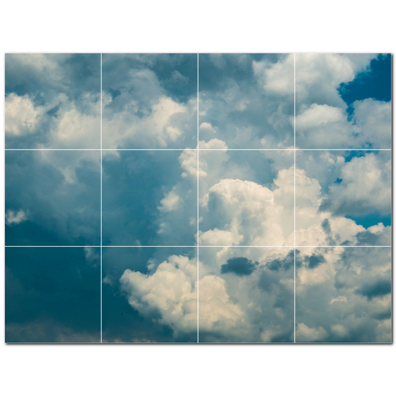 Murale en céramique satinée 12 po x 12 po Clouds Photo