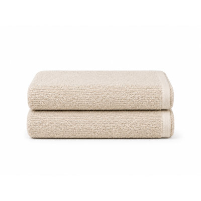 Ensemble de deux essuie-mains exquis Squisita champagne en peluche 100% coton 650 g / m² Zero Twist