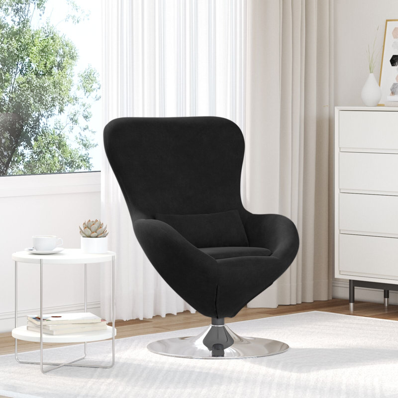 Fauteuil œuf vidaXL en velours noir