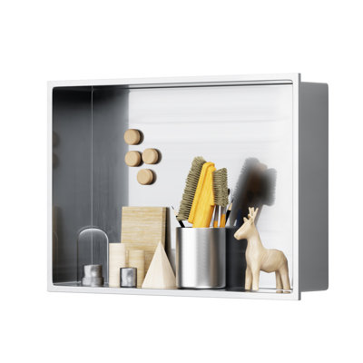 8 po X P 12 po H x 4 po D Shampoo - Savon standard double niche en noir mat