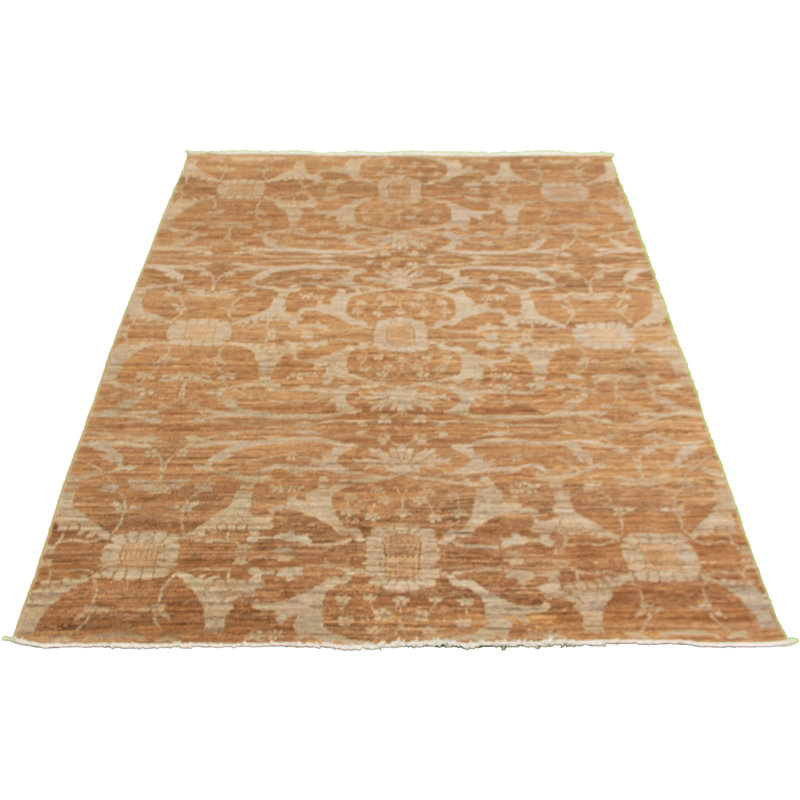 Tapis unique en laine noué à la main de style nouvel âge 18 / 20e de 6 pi 2 po x 9 pi 4 po brun pako