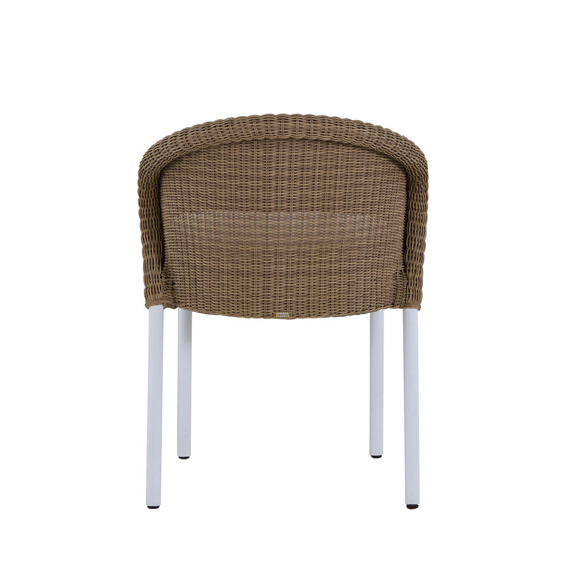 Dune Resin Wicker Stacking Side Chair, No Welt + Standard Fill, Intermix Bark