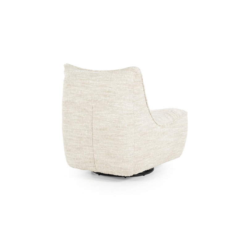 Accent Chair Swivel Lounge Chair, Beige Fabric