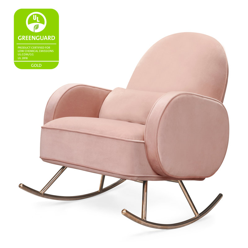 Compass Rocking Chair, Blush Pink Velvet