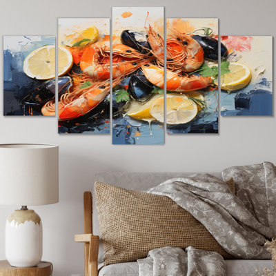  Acrylique sur toile "Food & Beverage" - 5 panneaux