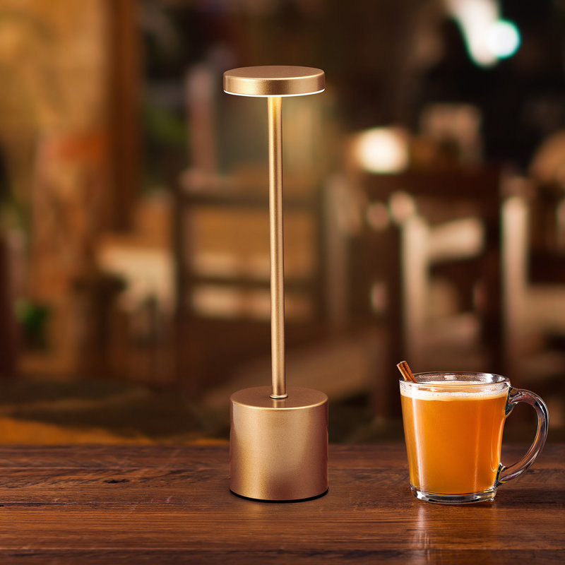 Lampe à DEL rechargeable Mikasa, blanc, 13,3 po, Doré