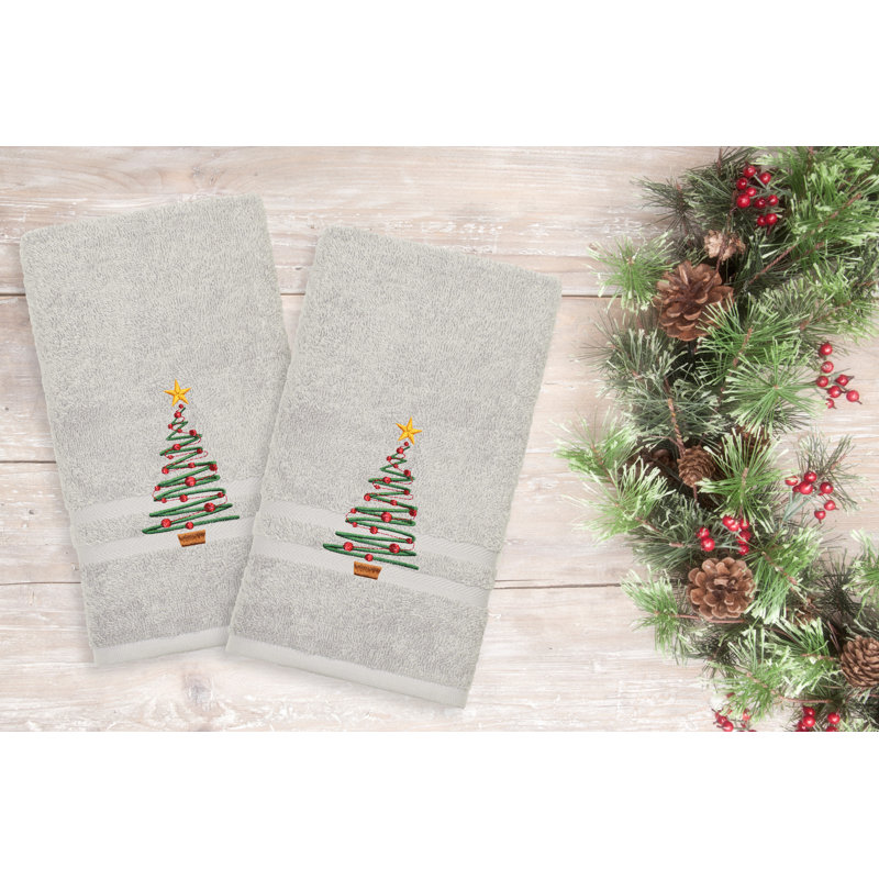 Holiday Turkish Cotton Hand Towel, Gray