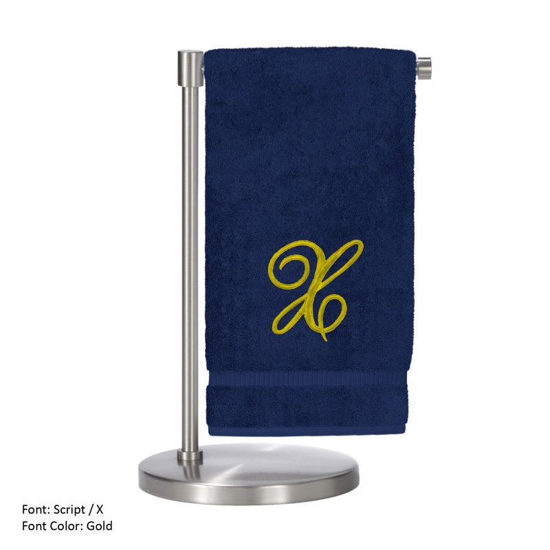 Super Plush Bath Towel, Navy/Gold, X