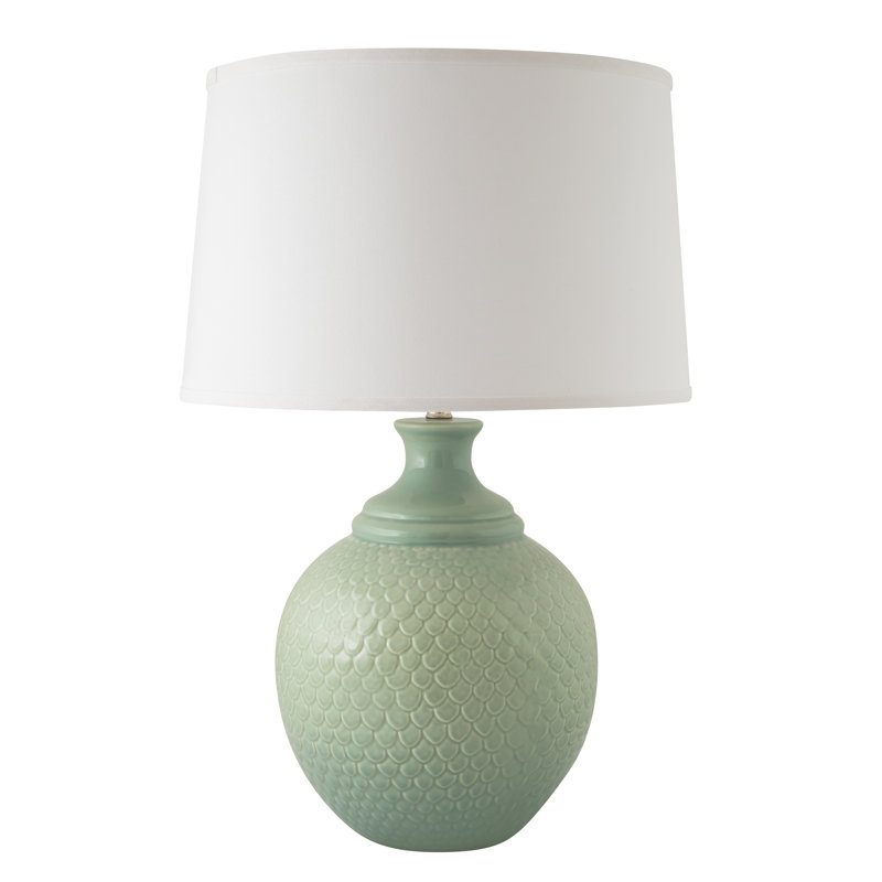 Lampe de table 27 po Erma, Bleu Wythe brillant