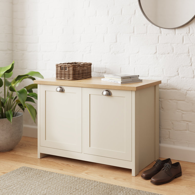 Elora 10 Pair Shoe Storage Cabinet, Cream