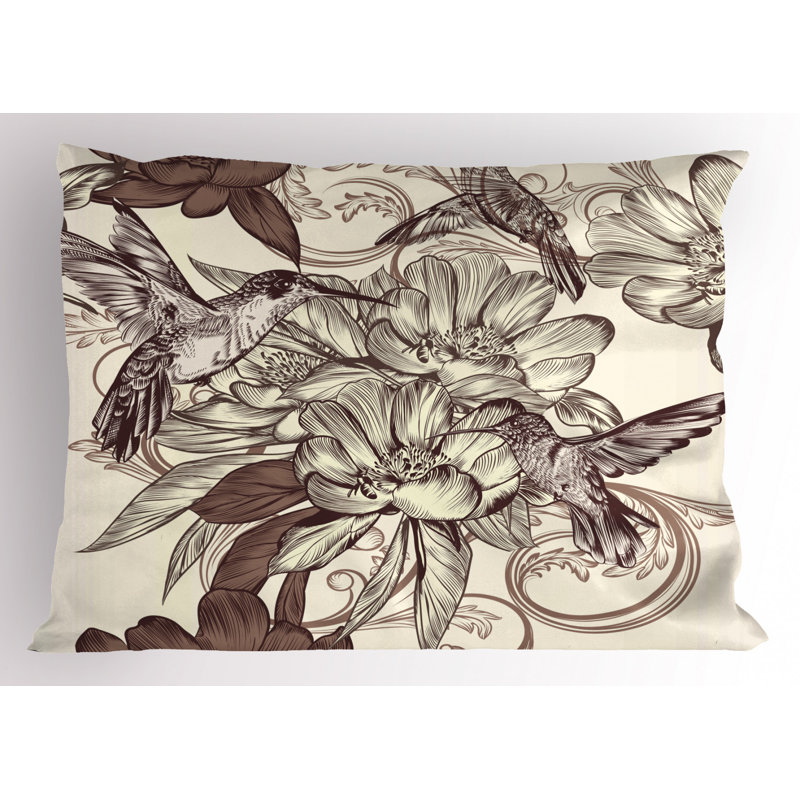 Flowers Polyester Sham Set, King