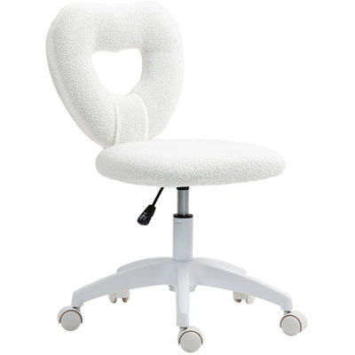Office Task Chair, Heart Chair with Swivel Wheels