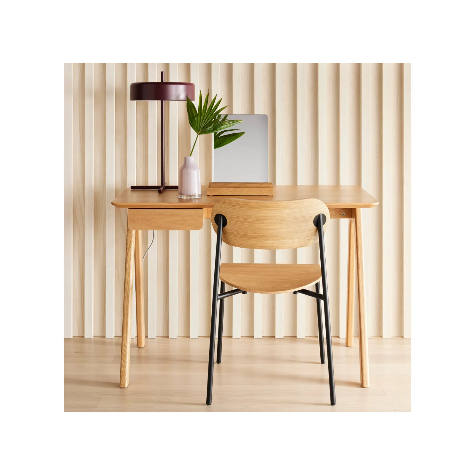 Stash Writing Desk, White Oak