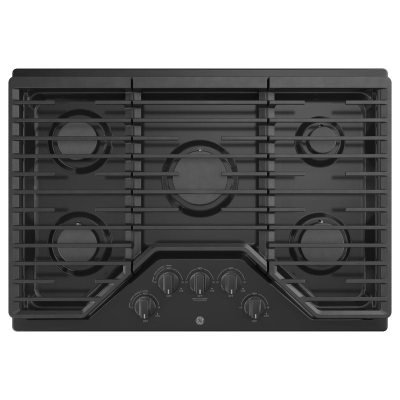 Built-in Gas Cooktop with 5 Burners, Black