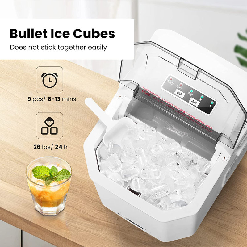 Vivohome 26 Lb. Machine à glaçons portative lb., Blanc