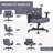 Teddy Fabric Criss Cross Office Chair with Wheels, Wide Seat Cute Cat Desk Chair with Adjustable Flip-Up Armrests, Swivel Vanity Chair, 300 lbs-2061540675