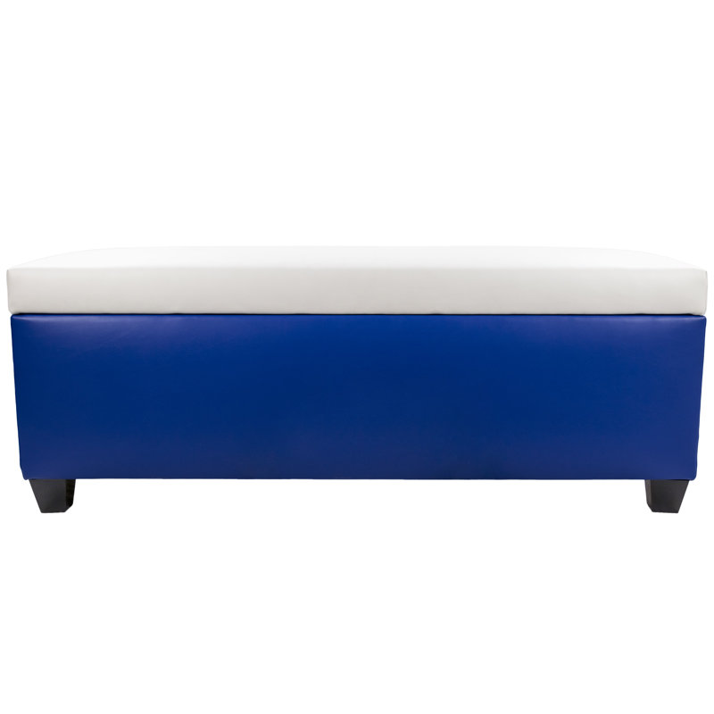 Banc de rangement pour chaussures 36 paire Kenyon, Bleu / blanc