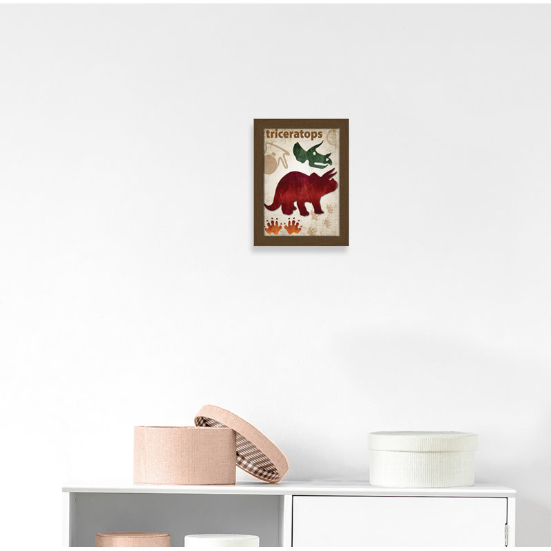 Adhésif décoratif dinosaures-04 ', H 16 po x l 12 po x P 0,625 po, Cadre plat noyer