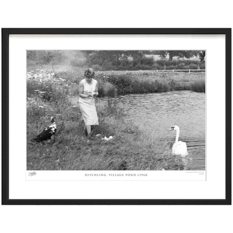 Ditchling, Village Pond C1960 1 Piece Single Picture Frame Wall Art, 28cm H x 36cm W x 2.3cm D