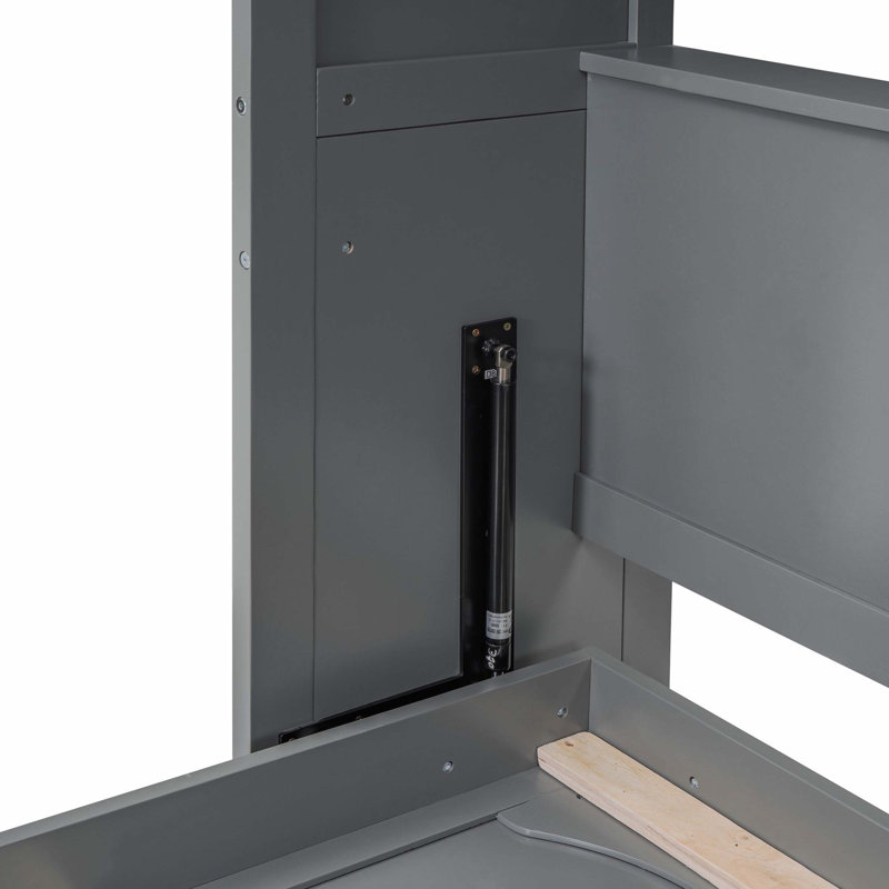 Lit escamotable mural avec tablettes multicouches, Gray