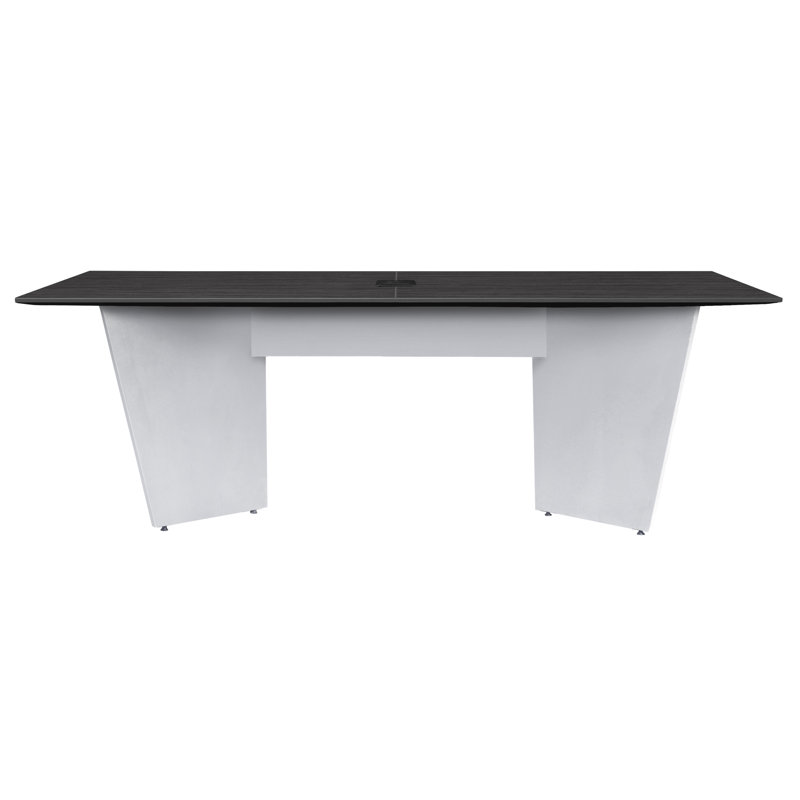 Table de conférence Array avec œillets de puissance, H 29 po x L 96 po x l 48 po, Bois de frêne gris / blanc