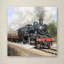 «Steam train Square» par The Macneil Studio, reproduction sur toile-21937939