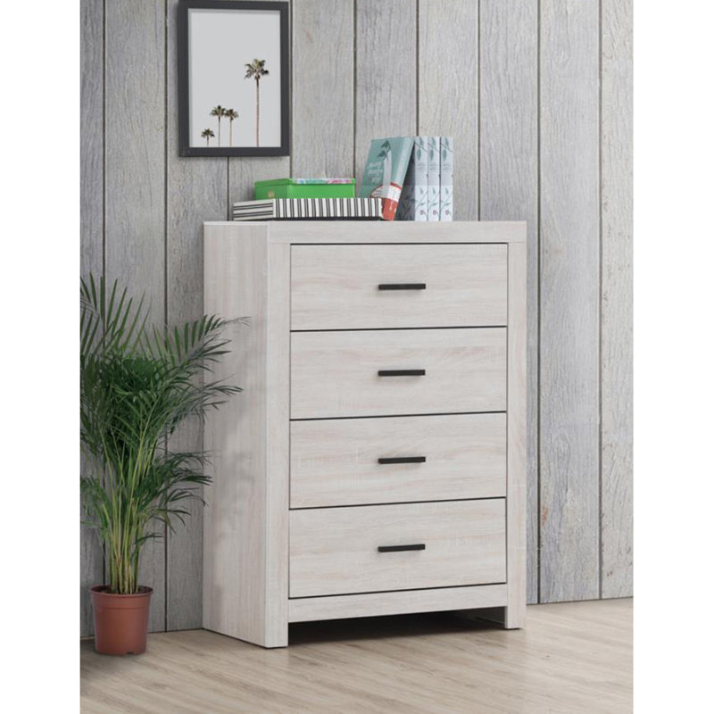 Commode 4 tiroirs l 31,5 po Adallard, Blanc côtier