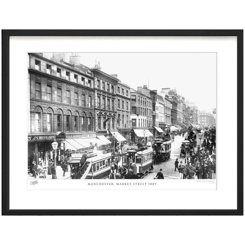 Manchester, Market Street 1889 by Francis Frith - Single Picture Frame Print, 40cm H x 50cm W x 2.3cm D