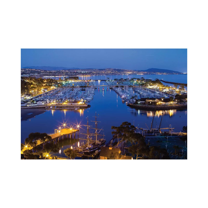 Elevated View of Dana Point Harbor, Orange County, California, USA 1 Piece Wrapped Canvas Wall Art, 20.32 cm H x 30.48 cm W