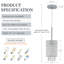 Furnary 3-Light Crystal Beaded Kitchen Pendant Lights, Height Adjustable, Kitchen Lighting Over Island