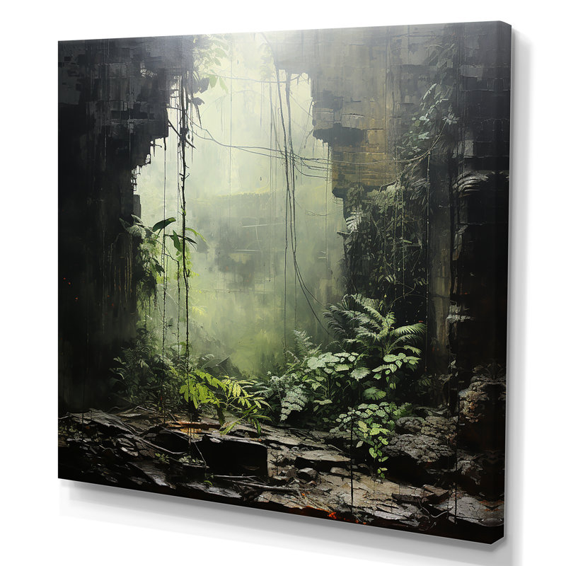 Jungle Cave Serenity sur impression sur toile, H 30 po x l 30 po x P 1 po, Toile tendue