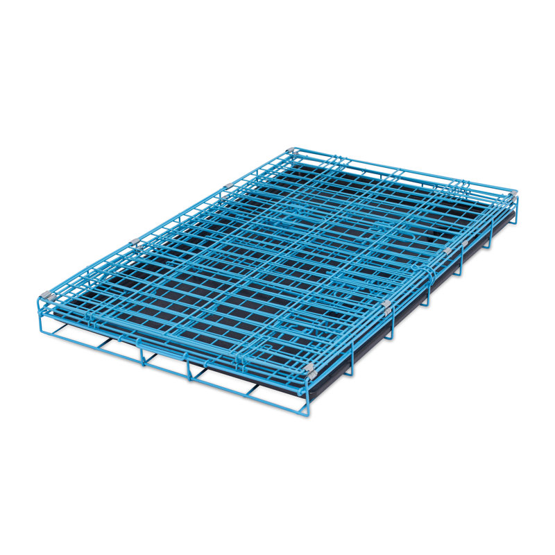 Petite cage en acier pour chien, Moyen (H 24 po x l 22,5 po x P 36 po), bleu