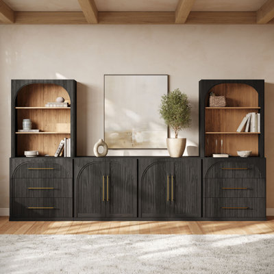 Ensemble de meuble télé 6 pièces Yunus Series 1B2H, ébène