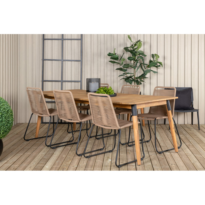 Bloxberg Solid Wood Dining Set, Brown
