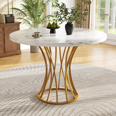 Round Metal Base Dining Table