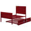 Lit plateforme simple rouge avec éléments de métal industriels et serrure avec tête de lit moderne Allure-105256710