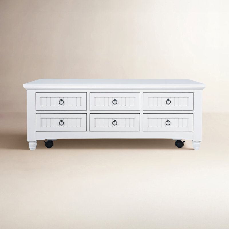 Table basse à plateau relevable avec rangement et roulettes Pearce