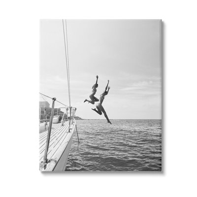 «People Diving from Boat», art mural sur toile par Sissi et Seb