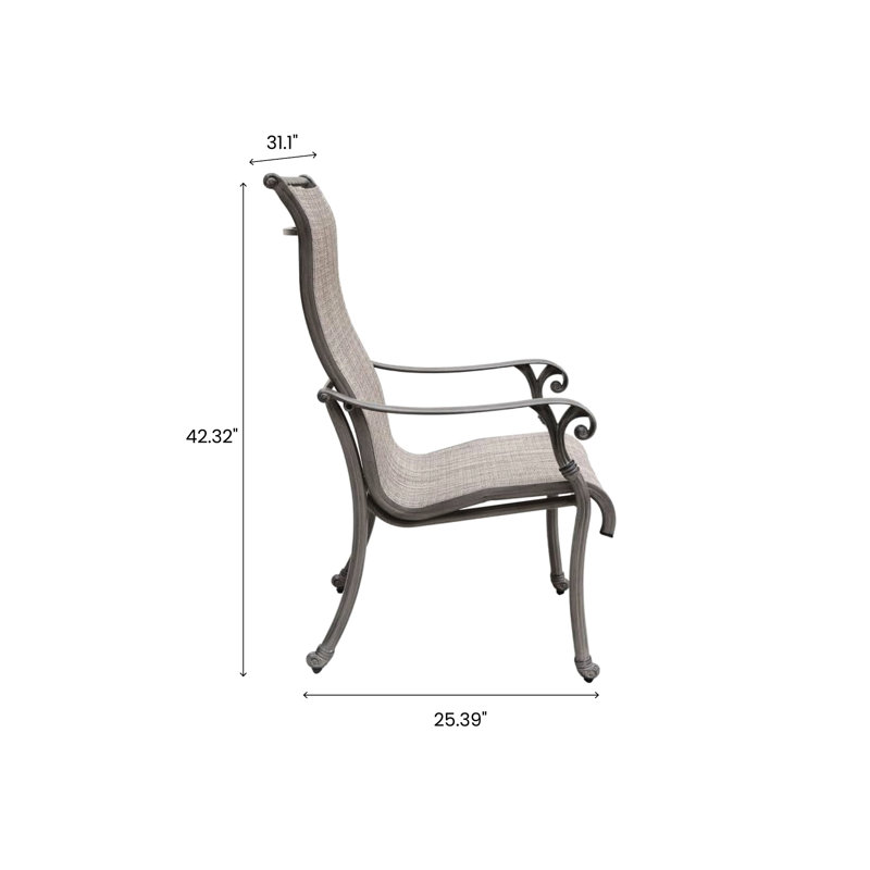 Chaises de jardin d'extérieur grises (2) en aluminium, toutes saisons, pour 2 personnes avec structure en aluminium pour le confort du patio