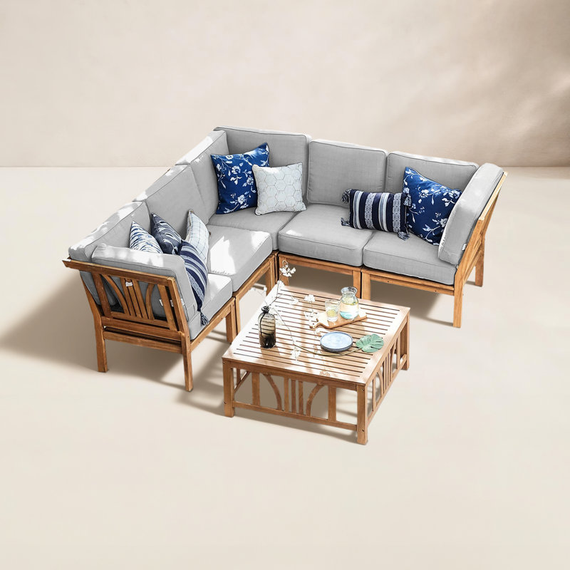 Ensemble de conversation avec coussins Malena, Beige
