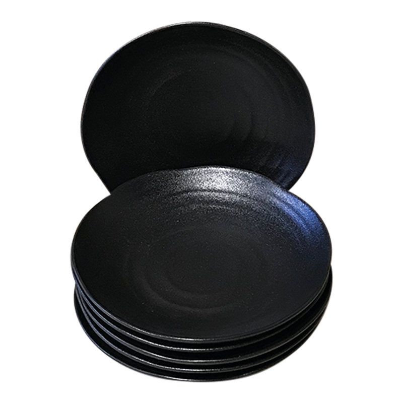 Assiette plate en ébène 10,5 po