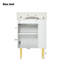 Meuble-lavabo de 21,6 po avec armoire combinée, lavabo simple en céramique et rangement à gauche pour une utilisation efficace de l'espace