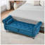 Banc de rangement en velours doux avec boutons en cristal et 1 coussin, idéal pour l'organisation de la chambre à coucher et du salon