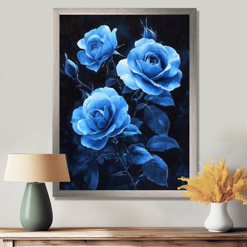 Chandley - impressions murales florales, Argent argent, H 20 po x l 12 po, Reproduction encadrée d'une seule photo