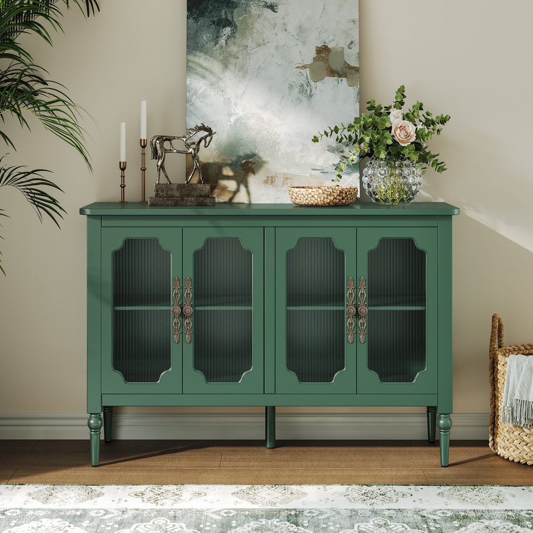 Gurbachan 48-inch Vintage Sideboard with Four Glass Doors Charlton Home® 