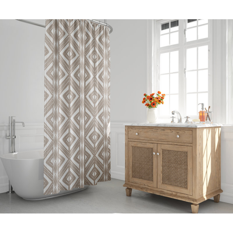 Rideau de douche, Beige / Blanc