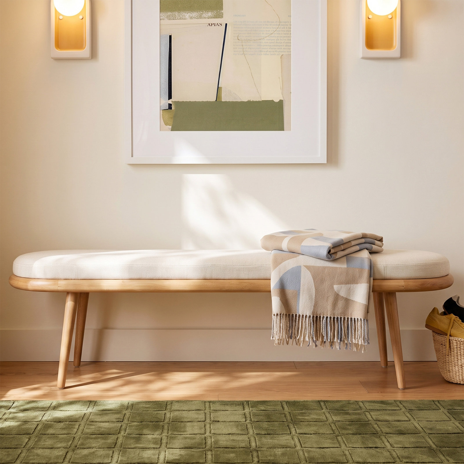 Caress Bench, Gray/Brown