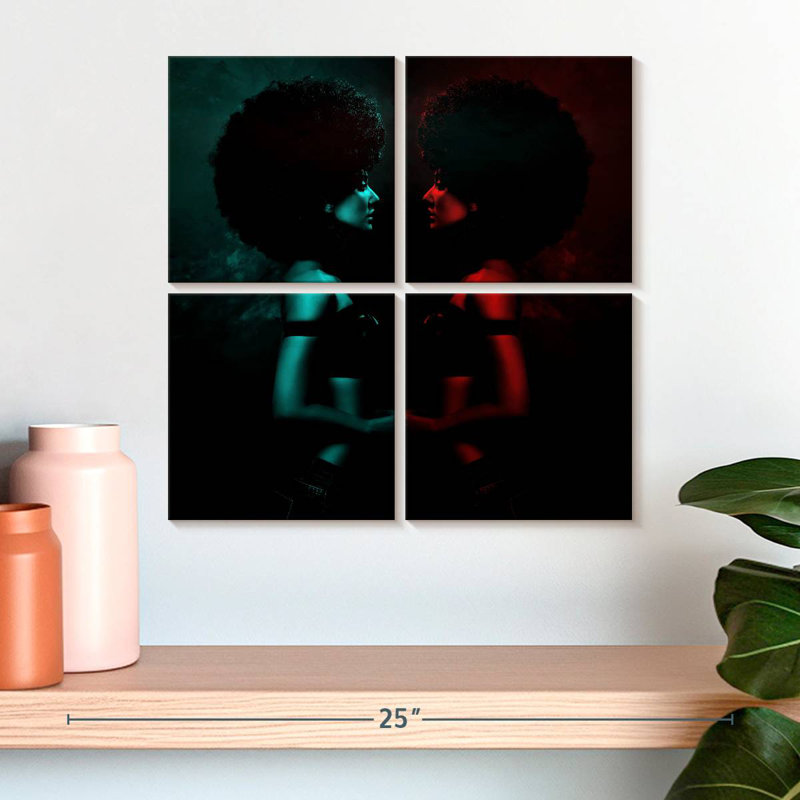 Portrait de femme Leisha Afro, H 18 po x l 18 po