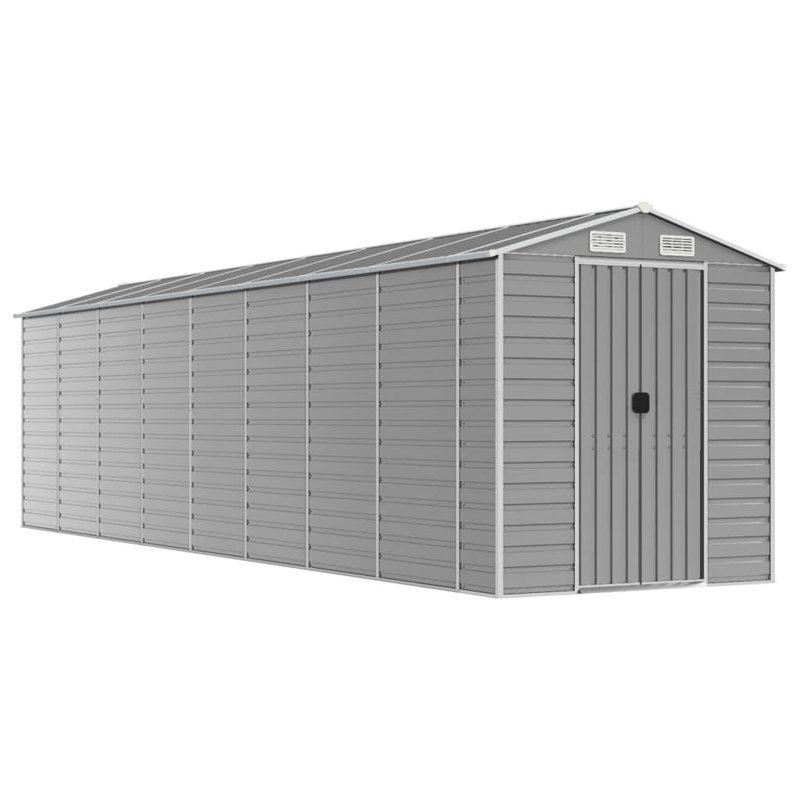 Vidaxl Garden Shed Light Grey Galvanized Steel Large Garden Shed, Gray, 78" H x 318.9" W x 75.2" D